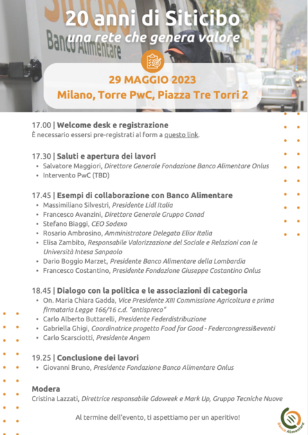 20 anni di Siticibo: una rete che genera valore